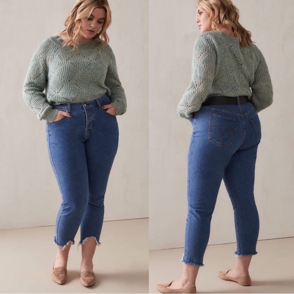 Levis Wedgie Skinny Jeans Raw Hem Size 20W